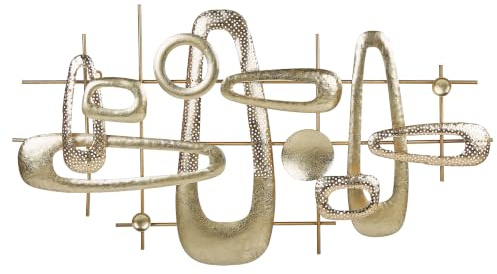 Beliani Wanddekoration geometrisch Metall gold einteilig handgemacht Modern Manganese