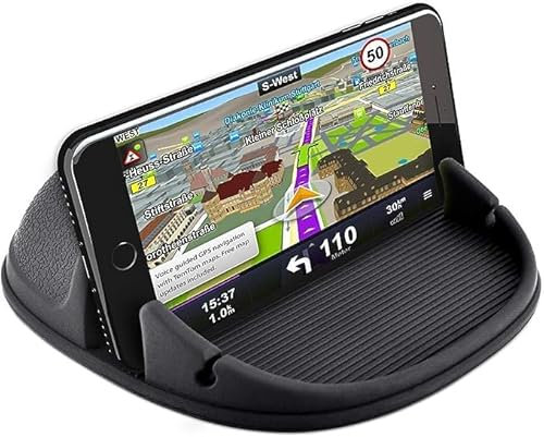 GATG Car Phone Holder Mount Silicone Pad Mat for Various Dashboards, Slip Free Desk Phone Stand Compatible with iPhone, Samsung, Android Smartphones, GPS Devices and More, Black