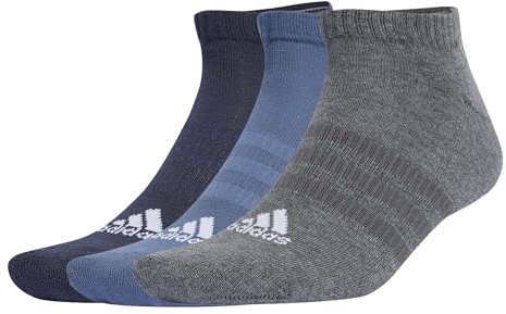 adidas Mixte Cushioned Low-Cut Socks 3 Pairs, legend ink/preloved ink/dark grey heather, 6.5-8