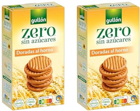 Gullón Galleta Dorada al Horno, sin Azúcar, 330g (Paquete de 2)