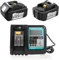 2 pièces BL1850B 18V 5Ah Batterie avec Chargeur DC18RC pour Makita 18V Batterie LXT Lithium-ION BL1860B BL1850 BL1840 BL1830, Compatible avec Makita Radio DMR115 Visseuse makita 18v