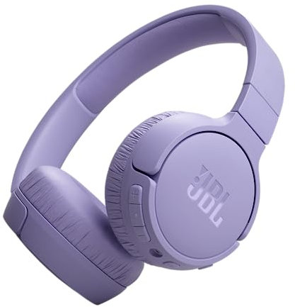 JBL Tune 670NC - Adaptive Noise Cancelling with Smart Ambient Wireless On-Ear Headphones, Up to 70H Battery Life with Speed Charge, Lightweight, Comfortable and Foldable Design (Purple)