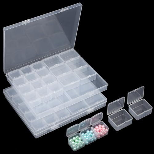 Segbeauty Aufbewahrungsbox, 2 Stück 23 Fächer Schrauben Sortierbox, Perlen Aufbewahrungsbox, Durchsichtige Boxen Abnehmbar, Box mit Deckel Kunststoff für Kleinteile, Perlen