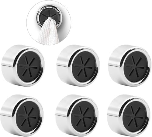 6 supporti per strofinacci, ganci rotondi per strofinacci, porta strofinacci adesivi per cucina, supporti da cucina a pressione, ganci da parete autoadesivi per asciugamani, porta asciugamani per