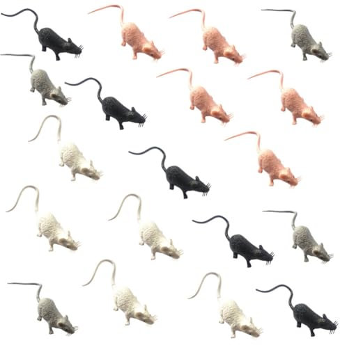 SUPVOX Faux Rat Pièces Halloween Réaliste Mini Souris Farce Jouets en Plastique Modèle De Rats Effrayants Petites Figurines De Souris Simulées Farce Blague Accessoire pour Fête