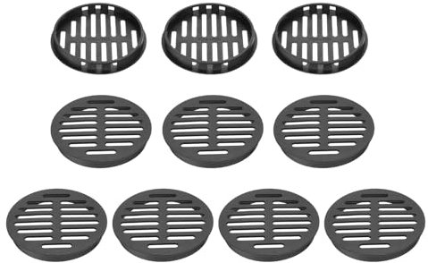 sourcing map 10Pcs 80mm/3.1in Air Vents Circular Soffit Vents, Black Plastic Soffit Vent Cover for Bathroom Home, Office, Kitchen, Cabinet, Wardrobe