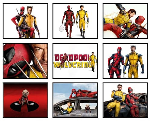 BigWig Prints Deadpool und Wolverine Poster – Deadpool-Poster, Wolverine Merch, Superhelden-Film-Wandkunst, Merchandise-Raumdekoration, Bilder, Kunstwerk-Dekorationen, Geschenke, ungerahmt, 9er-Set