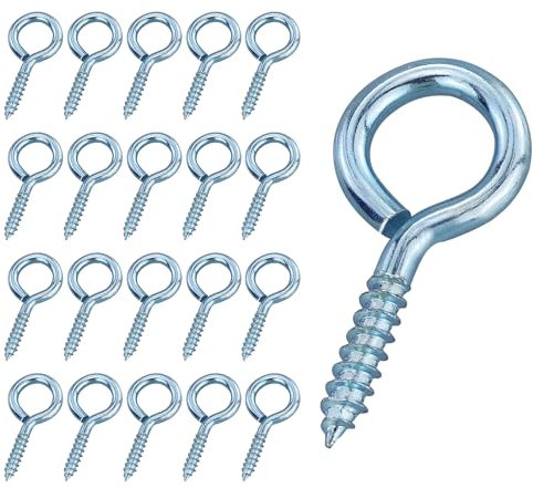 20 Pezzi Viti per Occhielli 30mm, Vite Oculare, Gancio a Vite, Viti a Testa Tonda, Da Utilizzare Per Cornici, Oggetti Decorativi e Progetti Artigianali