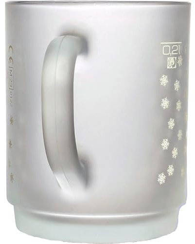 Glasveredlung Schmitz Glühweinbecher Glühweintasse 25 cl, satiniert gefrosted, 240 g, stapelbar, gehärtet, Füllstrich 0,2 l, Dekor Schneeflocken, 24 Stück