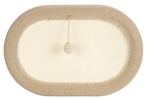 Obetuens Lit à gratter 3 en 1 pour Chat, Tapis de Salon à gratter en Corde de Chanvre de 24 Pouces, Tapis à gratter d'intérieur antidérapant avec balles de Jouet Mobiles, Planche à gratter