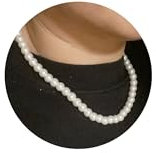 HSWYFCJY 8 mm Perlenkette Herren Damen Halskette Weiße Runde Faux Perlen kette 55 cm Länge Perlen Choker Kette perlen schmuck Geschenke für Männer Frauen