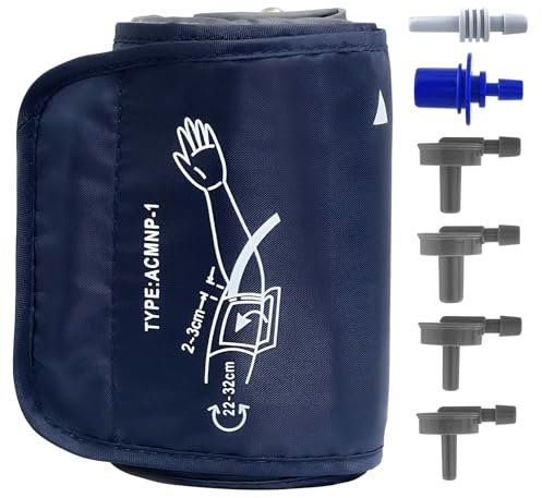 Extra Large Blood Pressure Cuff, 22-52CM Blood Pressure Monitors Cuff Adjustable XL Compatible with Other BP Monitors for Adult with Big Arms Women Men, 6 Connectors (BP Cuff Included Only)