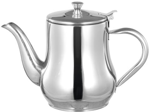 Théière en acier inoxydable, huilier grande capacité (2100 ml/71 oz), huilier multifonctionnel avec filtre intégré