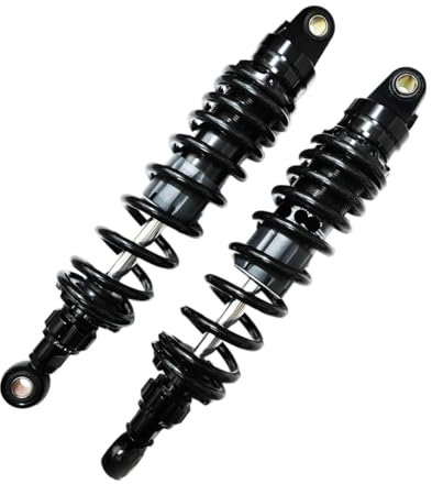 CWDQYNLG Luftstoßdämpfer Hinten Für 330mm 340mm 350mm 360mm 8mm Feder Motorrad Stoßdämpfer Einstellen Hinterradfederung Federloch Dämpfung Federung