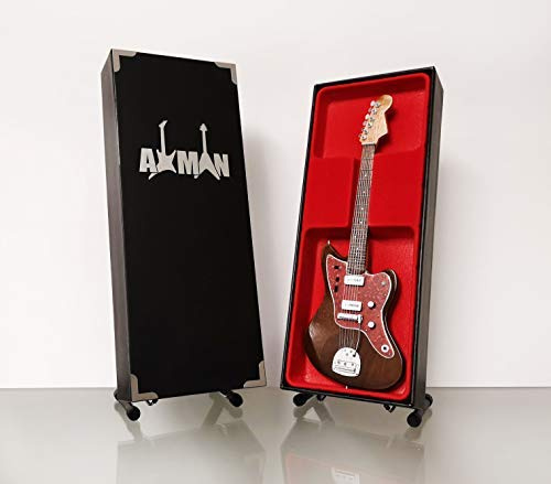 Axman E. Costello Miniatur Gitarre – 1:4 Mini Gitarren Replik – Musik Geschenk für Gitarristen & Musiker – handgefertigte Deko/Sammlerstück – New Wave Punk Fanartikel