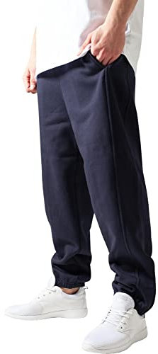 Urban Classics Herren Trainingshose Sweatpants, Jogginghose für Männer, Straight Leg, Reißverschlüsse an den Beinabschlüssen, L, navy