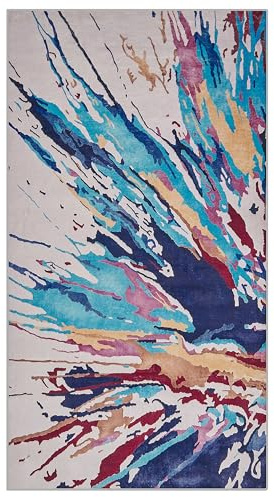 Beliani Teppich rechteckig bunt Modern Abstrakt 80 x 150 cm Karabuk