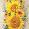 IHR Ideal Home Range Party-Servietten, Einweg-Servietten, 3-lagig, Papierservietten, 16,5 x 16,5 cm, Sonnenblumen auf Hellbraun