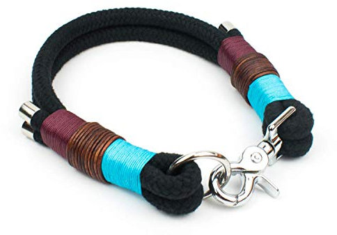 HalsbandHANNAH aus weichem Tau für kleine & große Hunde (Türkis & Bordeaux)