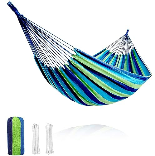 Zolta Hängematte Belastbarkeit bis 100 kg Liegefläche 200x85cm Relax Doppelhängematte (Farbe 1)