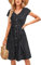 OUGES Women's Summer Short Sleeve Dress V Neck Casual Button Down Midi Ladies Dresses with Pockets(Floral24,L)