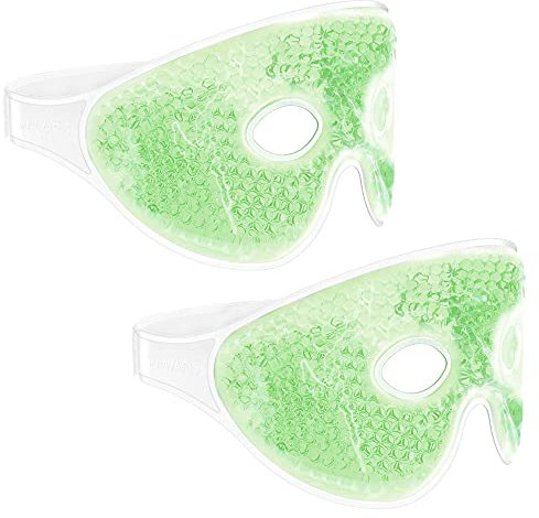 Navaris 2x Augenmaske kühlend - Augen Gel Maske Set - Kühlmaske Kühlpack Kühlpad Kompresse Kühlkissen - kühl warm Gelmaske Kühlbrille