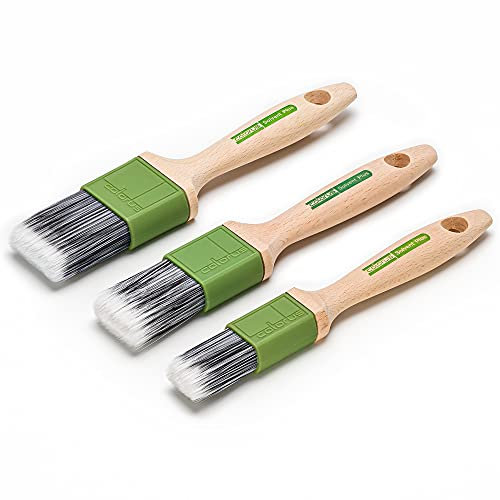 Colorus Flachpinsel Set 3-teilig (30 mm 40 mm 50 mm) – Premium-Pinsel mit hochwertiger Kunstborsten-Mischung – für lösemittelhaltige Farben und Lacke auf Holz und Metall