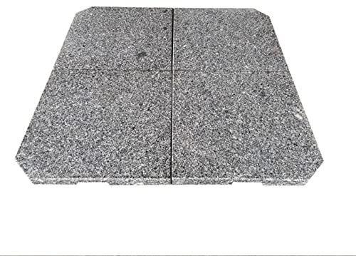 Pure Home & Garden 4 Granitplatten Rock für Schirmständer, perfekt auch für Ampelschirme, 120 kg Gesamtgewicht