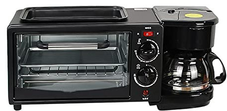 Tostadora multifunción 7L, mini tostadora 3 en 1 eléctrica desayunadora, cafetera multifunción, sartén, mini horno, horno de pizza pequeño, multifunción hogar