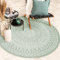 FRAAI | Home & Living In- & Outdoor Teppich Rund - Summer Azteca Grün Ø 180cm - Wetterfest - Polypropylen - Flachgewebe - Balkon, Garten/Terrasse - Terrasse - Rug