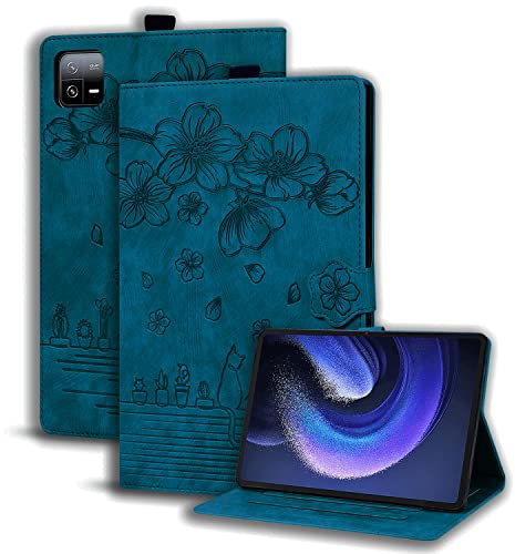 Succtopy Coque Xiaomi Pad 6/Pad 6 Pro 11 Pouces 2023,PU Cuir Cover Tablette Housse de Protection Xiaomi Pad 6 11 2023,Porte-Crayons Portefeuille Tablet Étui pour Xiaomi Pad 6 Pro 11 2023,Bleu Royal