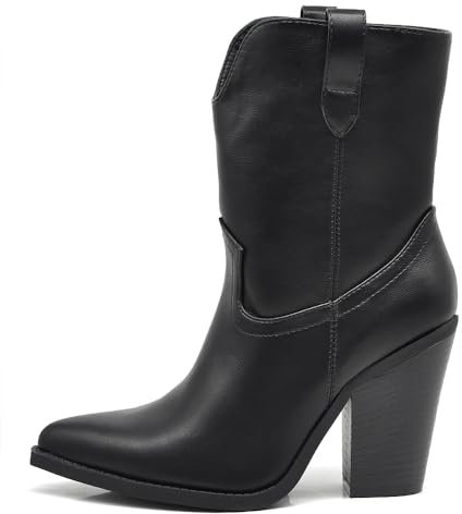 IF Fashion Scarpe da Donna Stivali Stivaletti Cowboy Western Camperos Texani Etnici MP635 nero N.39