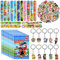LGUZAKO 85pcs Party Bag Fillers for Kids, 15 Slap Bands 50 Stickers 10 Goodie Bags 10 Keychains Party Fvours for Birthday Christmas Crackers (Dog)