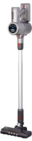 Jocca Aspiradora Sin Cable, Aspirador Escoba/Potente de 250W/Ligero/Alta Potencia de Succión/Depósito Desmontable/Incluye Rodillo con LED, Cepillo 2 en 1, Boquilla Cervical y Cargador (250W)
