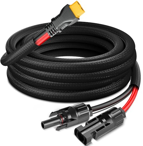 Naponal 10 AWG-6 m fortschrittliches Solar-auf-XT60-Ladekabel, neu gestalteter Solarpanel-Stecker auf XT60i-Adapter-Verlängerungskabel für EF ECOFLOW RIVER DELTA tragbare Kraftstation,