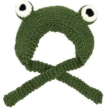 ZEACCT 1 Stück Frosch Strickmütze, Großes Auge Froschkappe, Gestrickte Ohrenschützer Häkeln, Outdoor Winddichte Beanie Hüte, für Draußen, Ohrenschutz, Festival, Cosplay, Hut für Damen und Mädchen