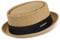 Summer Spring Straw-Fedoras-Hats Pork-Pie-Hat for Women Men - Unisex Crimping Boater Hat Size:S-M, Brown, M