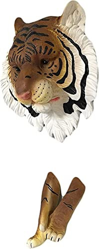 HSHTTKL Aktualisiert 3D-Tigerkopf-Wandkunst, stilvolle und langlebige Figur, kreative Tiger, handgefertigte Wandkunst, zum Aufhängen, Dekoration, Präparatoren, Tierkopf Wanddeko