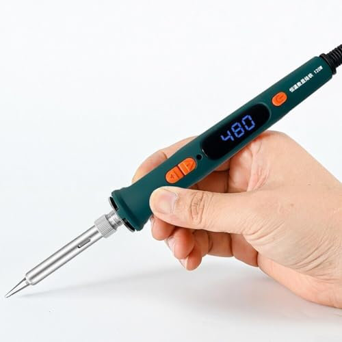 Electric Soldering Iron Kit, 120W 220V Digital Soldering Iron Repair Electric LED Temperature Display Adjustable Welding Tool 200-600℃ (Welder only)