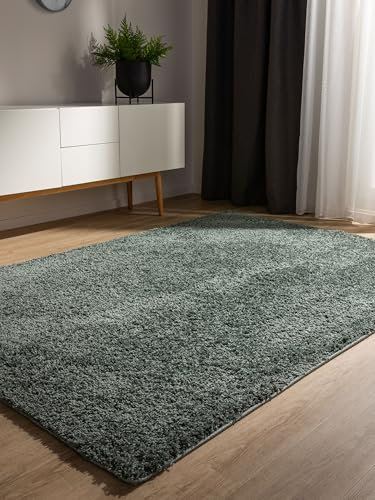 benuta Basic Hochflorteppich Soho - hellgrun 200x290 cm - Kuschelig Weicher Teppich im Minimalistischen Look - Pflegeleicht - Fußbodenheizung Geeignet