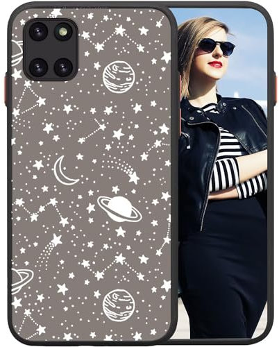 POUHYE Handyhülle für Samsung Galaxy A81 / M60S / Note 10 Lite Hülle, Weiche Silikon Stoßfeste Schutzhülle Case,Matte durchsichtige Rückseite Volle Kamera Schutzabdeckung 3D Sternenhimmel Print Design