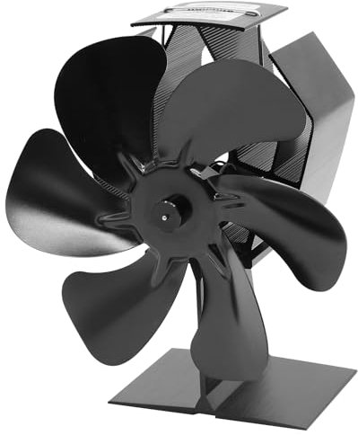 YAZIONG Ventilateur Poele à Bois 6 Pales avec Thermomètre, Ventilateur de Cheminée Alimenté Par la Chaleur pour Poêle à Bois/Cheminée/Gaz/Bûche (HL-500Q5)