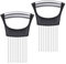 Ptwola 2 Pcs Stainless Steel Onion Holder Kitchen Hand Onion Slicer Meat Kitchen Cutting Assistant Tool Accessories for Slicing Fruits Vegetables Lemon Potato Tomato Cucumber Kitchen Gadget