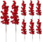 PAMINGONO 8St Weihnachtsrote Frucht künstliche rote Beerenstiele Rote Beerenpflücker für den Weihnachtsbaum Party kunstobst künstliche früchte künstliche weihnachtspflanze Weihnachtsbeeren