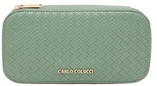 Carlo Colucci Geflochtene Kulturtasche Grün OS