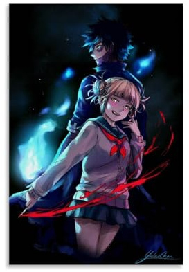 MHA My Hero Academia Anime Poster Dabi And Toga Poster Dekorative Malerei Leinwand Wandkunst Wohnzimmer Poster Schlafzimmer Malerei,Wandkunst Bilddruck Moderne Familienzimmer Dekor 12x18inch(30x45cm)