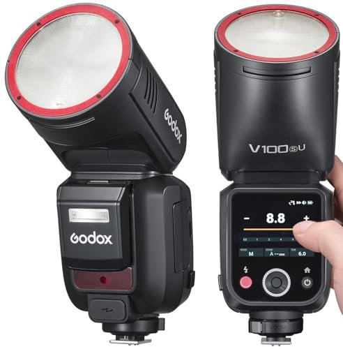Godox V100-SU Touchscreen 100Ws Camera Flash for Sony, with Detachable Sub Flash, USB-C Charge Battery, 2.4G X Wireless HSS TTL Speedlight for Sony a7IV a7III a7RIII a7RII a7c a6400