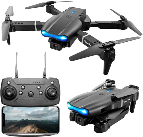 E99 Pro - Foldable Quadcopter Drone, 150m Range, Forward & Landing Cameras, Stable & Fast 360° Flip Function