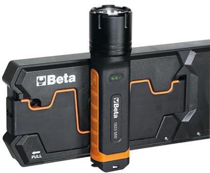 BETA 1833MW Torcia LED Potente Professionale IP68 ad Alta Luminosità con Ricarica Wireless, 4 Intensità 1000-400-30-5 Lumen, Autonomia 2-200h
