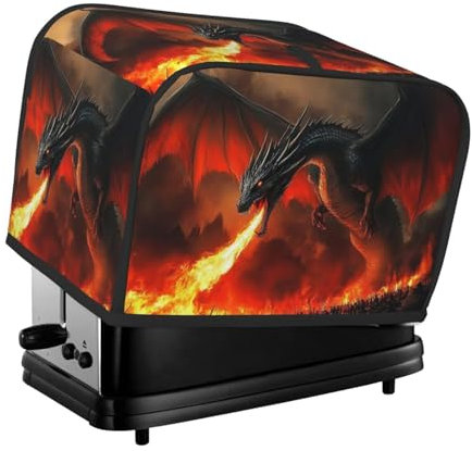 Dragon Battlefield bedruckte Toaster-Abdeckung, 2 Scheiben, für kleine Geräte, Staub- und Fingerabdruckschutz